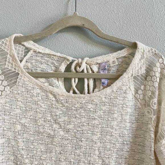 Cream Lace Detail Sweater Top - Picture 2 of 4